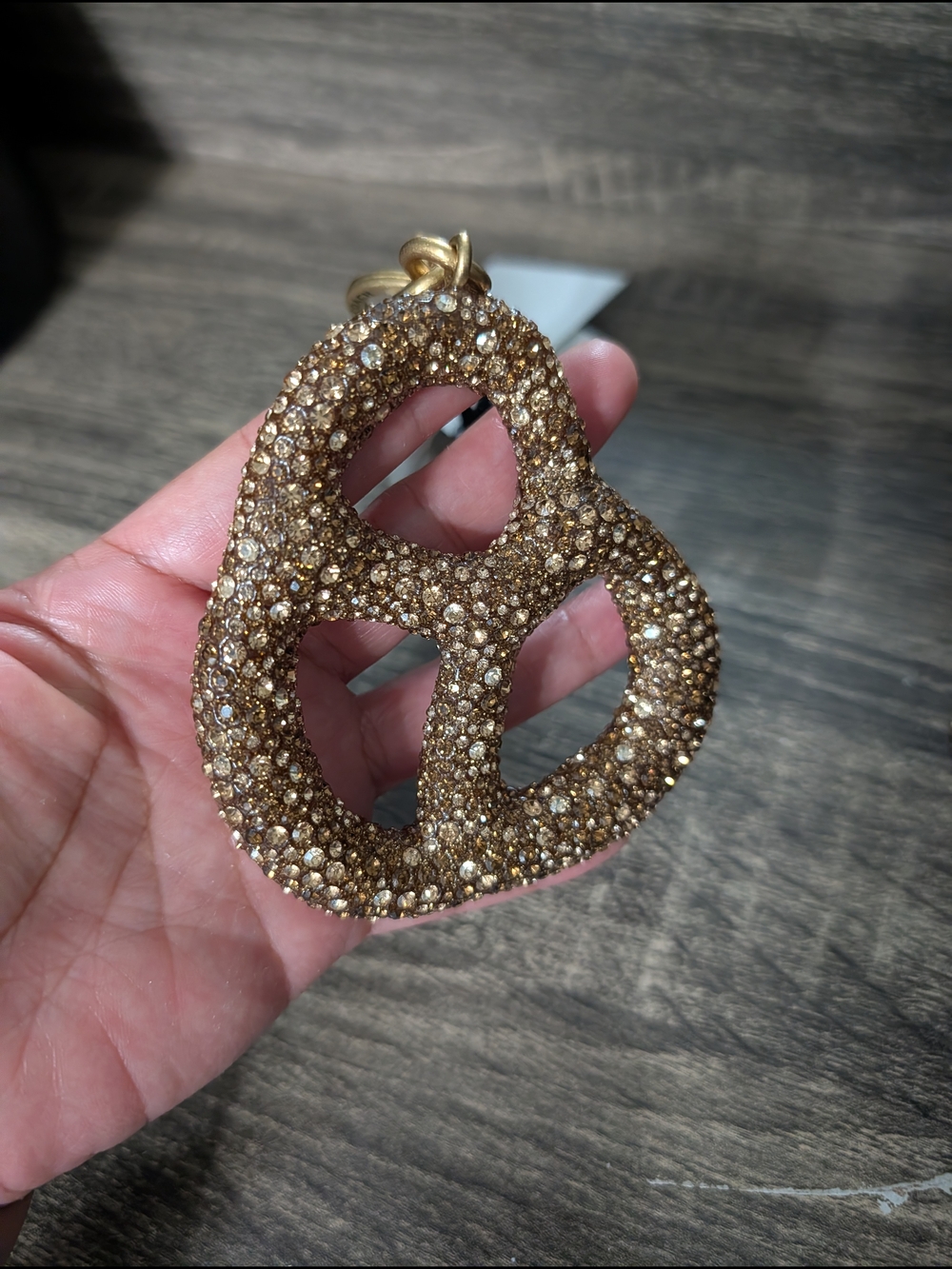 COACH Gold Crystal Pretzel Keychain Charm - Picture 5 of 6